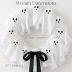 Halloween Decorations Outdoor - Cute Lit Ghost Wreath
